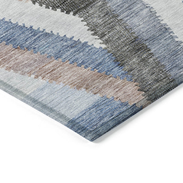 HomeRoots 5' Blue Geometric Washable Area Rug for Indoor & Outdoor Use – Stylish, Durable, and Easy-Care Design 10' X 14' 608051