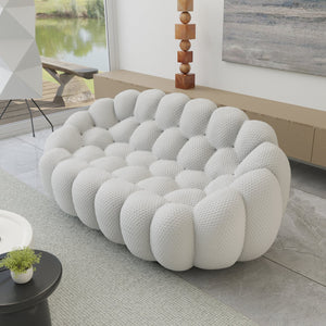English Elm Bubble Modular Armless Loveseat Sofa - Light Grey, Contemporary Design, Family-Friendly Comfort B341P320933