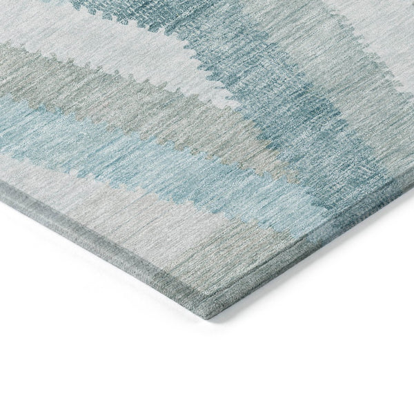 HomeRoots 9' X 12' Teal Blue Geometric Area Rug - Stylish, Durable, and Machine Washable for Indoor/Outdoor Use 608074