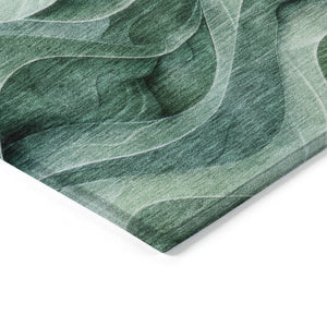 HomeRoots 5' Teal Blue Abstract Area Rug – Washable, Heavy-Duty Design for Indoor and Outdoor Style & Durability 8' X 10' 608079