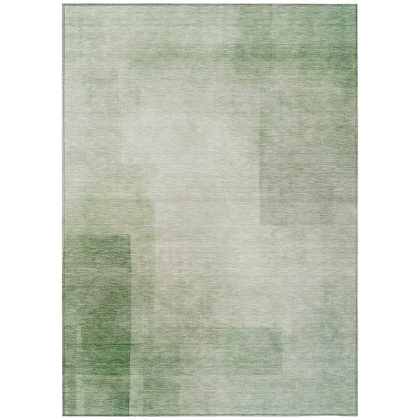 HomeRoots 5' Geometric Artichoke Green Washable Area Rug - Stylish, Durable Design for Indoor and Outdoor Use 5' X 8' 608083