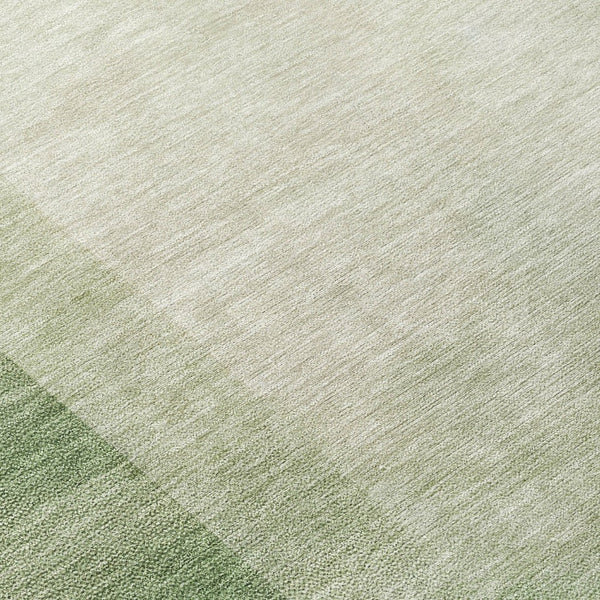 HomeRoots 5' Geometric Artichoke Green Washable Area Rug - Stylish, Durable Design for Indoor and Outdoor Use 8' Round 608084
