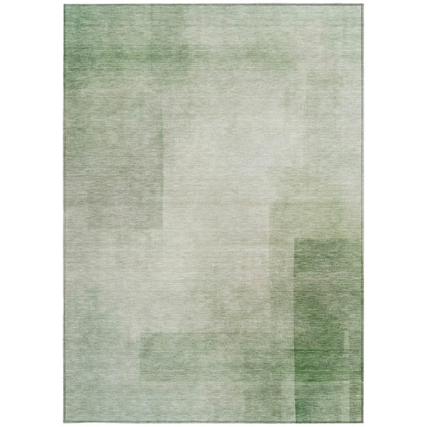 HomeRoots 5' Geometric Artichoke Green Washable Area Rug - Stylish, Durable Design for Indoor and Outdoor Use 8' X 10' 608085
