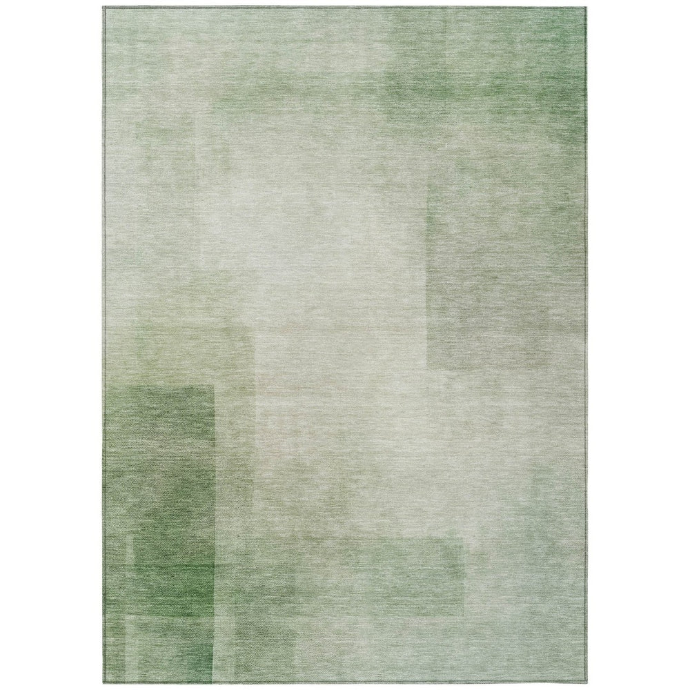 HomeRoots 5' Geometric Artichoke Green Washable Area Rug - Stylish, Durable Design for Indoor and Outdoor Use 9' X 12' 608086