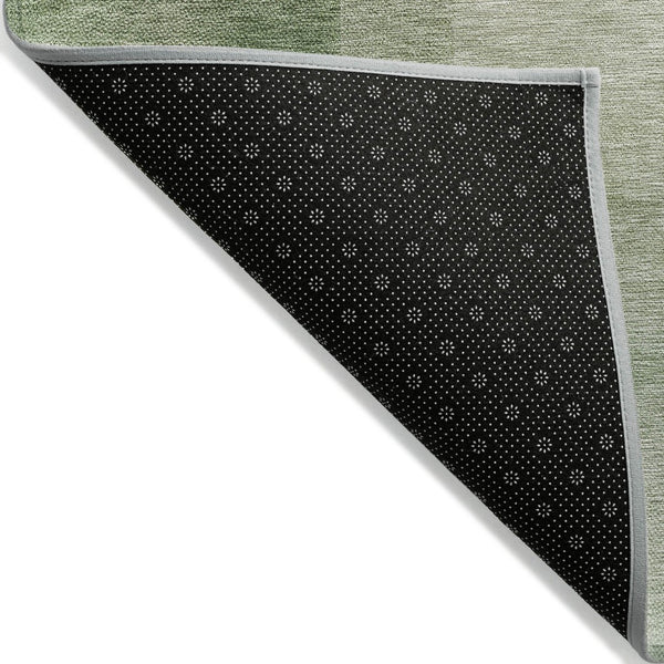 HomeRoots 5' Geometric Artichoke Green Washable Area Rug - Stylish, Durable Design for Indoor and Outdoor Use 9' X 12' 608086