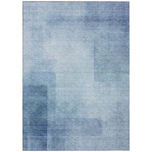 HomeRoots 5' Stylish Blue Geometric Washable Area Rug for Indoor and Outdoor Spaces - Durable & Easy Care 5' X 8' 608089
