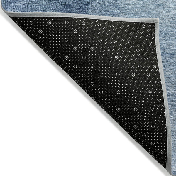 HomeRoots 5' Stylish Blue Geometric Washable Area Rug for Indoor and Outdoor Spaces - Durable & Easy Care 8' X 10' 608091