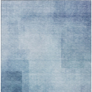 HomeRoots 5' Stylish Blue Geometric Washable Area Rug for Indoor and Outdoor Spaces - Durable & Easy Care 8' X 10' 608091