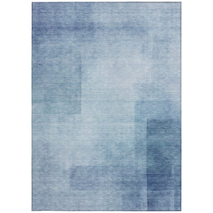 HomeRoots 5' Stylish Blue Geometric Washable Area Rug for Indoor and Outdoor Spaces - Durable & Easy Care 9' X 12' 608092