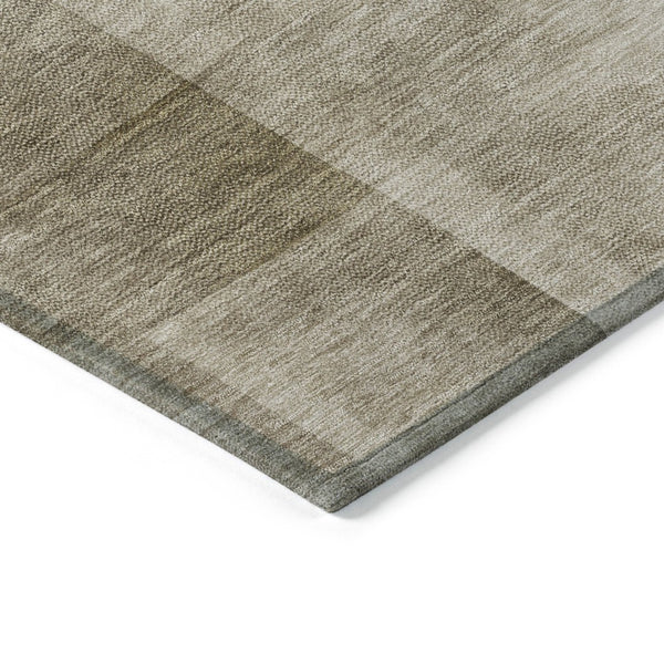 HomeRoots 5' Khaki Geometric Indoor Outdoor Area Rug - Stylish, Washable, Durable, Perfect for High-Traffic Areas 5' X 8' 608095