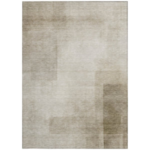 HomeRoots 5' Khaki Geometric Indoor Outdoor Area Rug - Stylish, Washable, Durable, Perfect for High-Traffic Areas 5' X 8' 608095