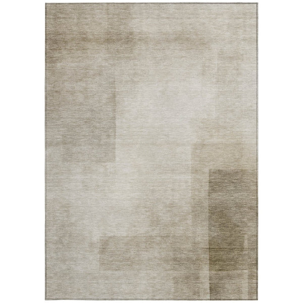 HomeRoots 5' Khaki Geometric Indoor Outdoor Area Rug - Stylish, Washable, Durable, Perfect for High-Traffic Areas 5' X 8' 608095