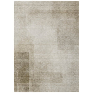 HomeRoots 9' X 12' Khaki Geometric Indoor Outdoor Area Rug – Stylish, Washable, Durable & Easy-Care Design 608098