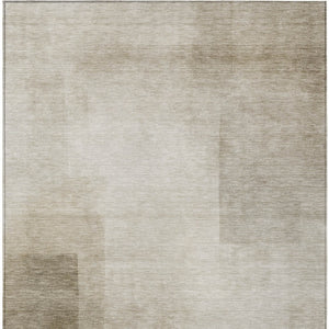 HomeRoots 5' Khaki Geometric Indoor Outdoor Area Rug - Stylish, Washable, Durable, Perfect for High-Traffic Areas 10' X 14' 608099