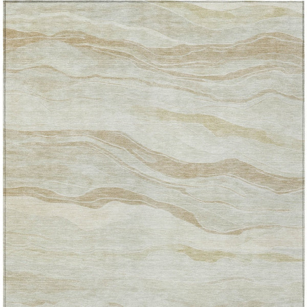 HomeRoots 5' Beige Striped Area Rug - Durable, Washable, and Stylish for Indoor or Outdoor Spaces, Perfect for Pets 9' X 12' 608104