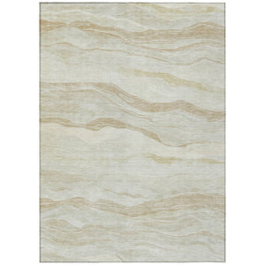 HomeRoots 5' Beige Striped Area Rug - Durable, Washable, and Stylish for Indoor or Outdoor Spaces, Perfect for Pets 9' X 12' 608104