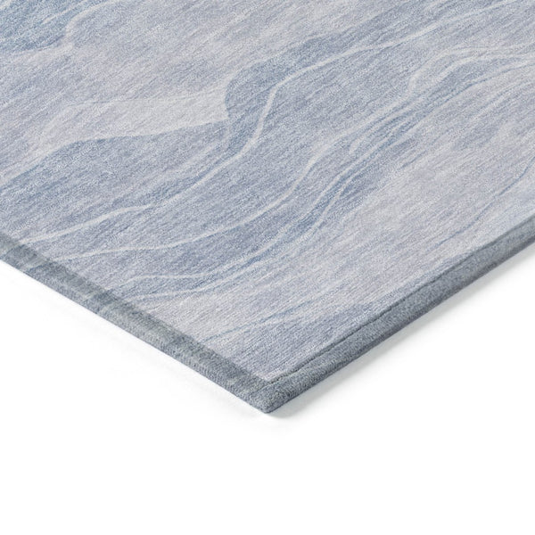 HomeRoots 5' Sky Blue Striped Indoor Outdoor Area Rug – Stylish, Durable, Washable for High-Traffic Spaces 5' X 8' 608125