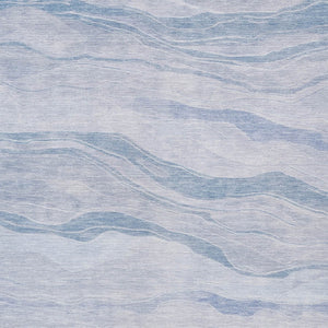 HomeRoots 5' Sky Blue Striped Indoor Outdoor Area Rug – Stylish, Durable, Washable for High-Traffic Spaces 5' X 8' 608125