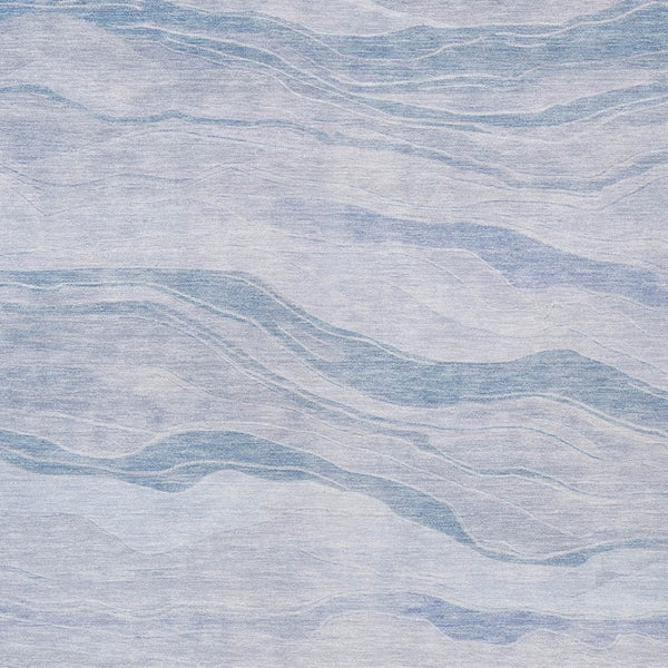 HomeRoots 5' Sky Blue Striped Indoor Outdoor Area Rug – Stylish, Durable, Washable for High-Traffic Spaces 5' X 8' 608125