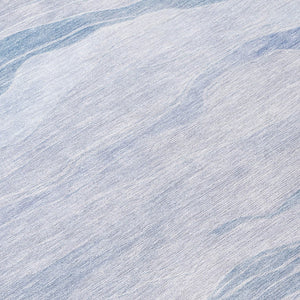 HomeRoots 5' Sky Blue Striped Indoor Outdoor Area Rug – Stylish, Durable, Washable for High-Traffic Spaces 8' Round 608126