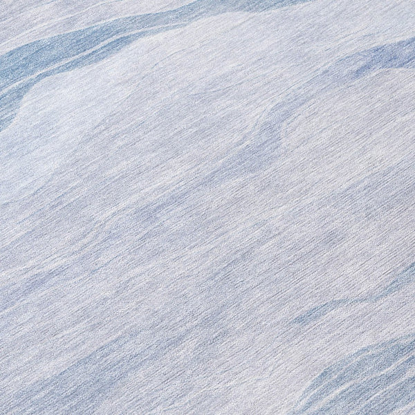 HomeRoots 5' Sky Blue Striped Indoor Outdoor Area Rug – Stylish, Durable, Washable for High-Traffic Spaces 8' Round 608126
