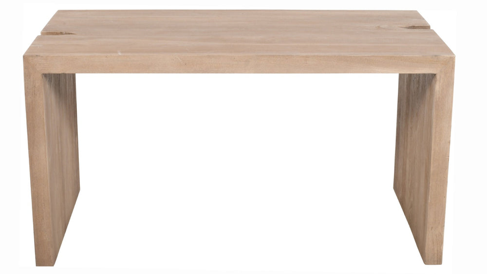 HomeRoots 56" Ivory Reclaimed Wood Sled Writing Desk - Mid-Century Modern Style for Versatile Workspaces 608137