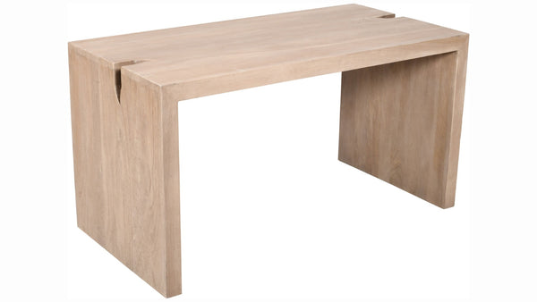HomeRoots 56" Ivory Reclaimed Wood Sled Writing Desk - Mid-Century Modern Style for Versatile Workspaces 608137