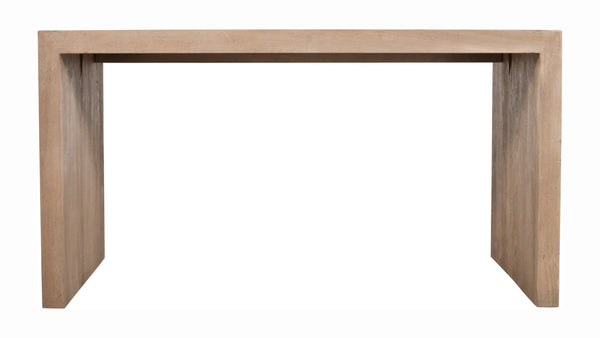 HomeRoots 56" Ivory Reclaimed Wood Sled Writing Desk - Mid-Century Modern Style for Versatile Workspaces 608137