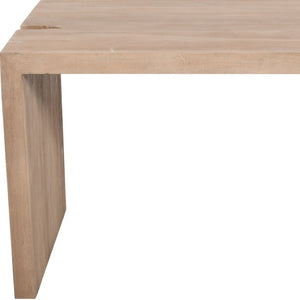 HomeRoots 56" Ivory Reclaimed Wood Sled Writing Desk - Mid-Century Modern Style for Versatile Workspaces 608137