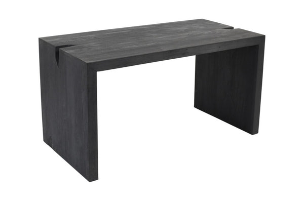 HomeRoots 56" Graphite Reclaimed Wood Sled Writing Desk - Timeless Mid-Century Design, No Assembly Required! 608138