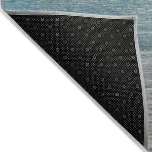 HomeRoots 5' Sky Blue Striped Indoor Outdoor Area Rug - Durable, Washable, and Stylish for Any Space! 8' X 10' 608142