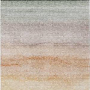 HomeRoots 5' Coral Striped Washable Area Rug – Stylish Indoor/Outdoor Accent for Living Spaces & Patios 5' X 8' 608146