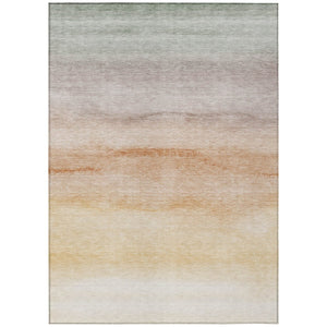 HomeRoots 5' Coral Striped Washable Area Rug – Stylish Indoor/Outdoor Accent for Living Spaces & Patios 8' X 10' 608148