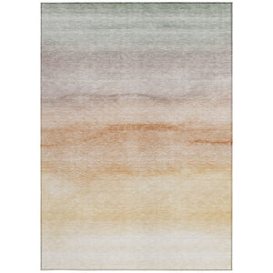 HomeRoots 9' X 12' Coral Striped Indoor Outdoor Area Rug - Durable, Washable, Stylish for High-Traffic Spaces 608149