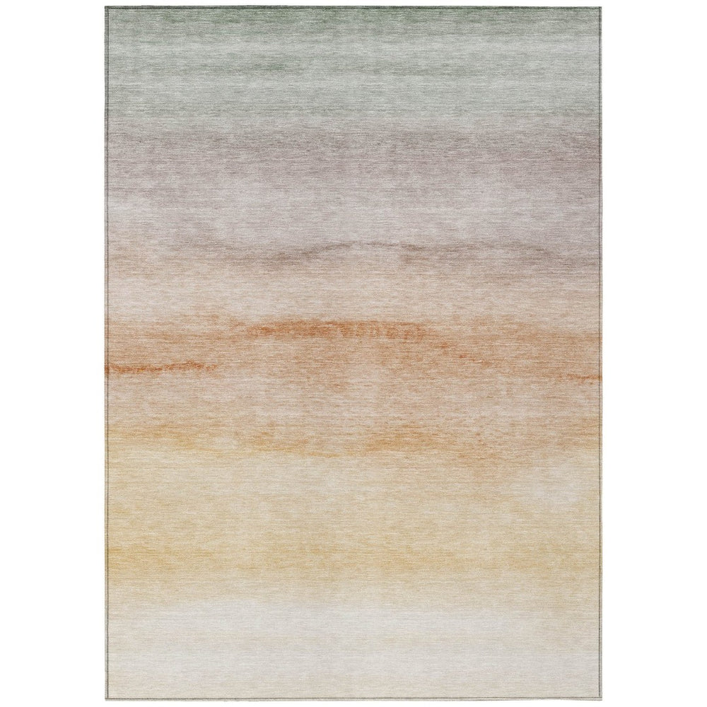 HomeRoots 9' X 12' Coral Striped Indoor Outdoor Area Rug - Durable, Washable, Stylish for High-Traffic Spaces 608149