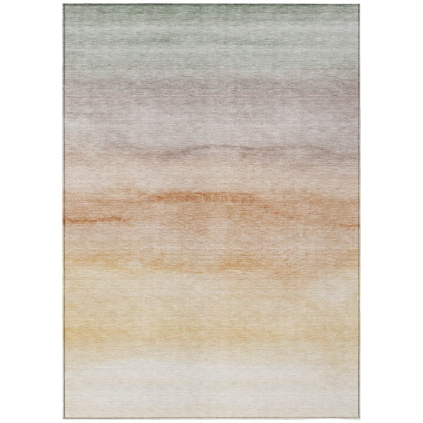 HomeRoots 9' X 12' Coral Striped Indoor Outdoor Area Rug - Durable, Washable, Stylish for High-Traffic Spaces 608149