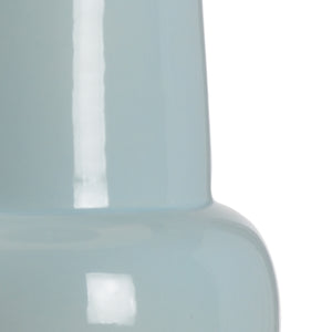 Wildwood Sigrid Robin's Egg Lamp With Gourd Ceramic Base, Gold Leaf Stand & Linen Shade For Layered Glow 60815