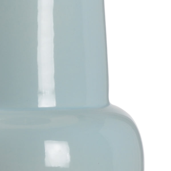 Wildwood Sigrid Robin's Egg Lamp With Gourd Ceramic Base, Gold Leaf Stand & Linen Shade For Layered Glow 60815