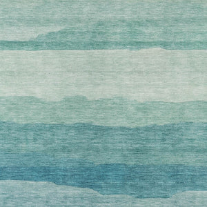 HomeRoots 5' Turquoise Striped Area Rug – Durable, Washable, Stylish for Indoor & Outdoor Spaces, Easy Care 5' X 8' 608152
