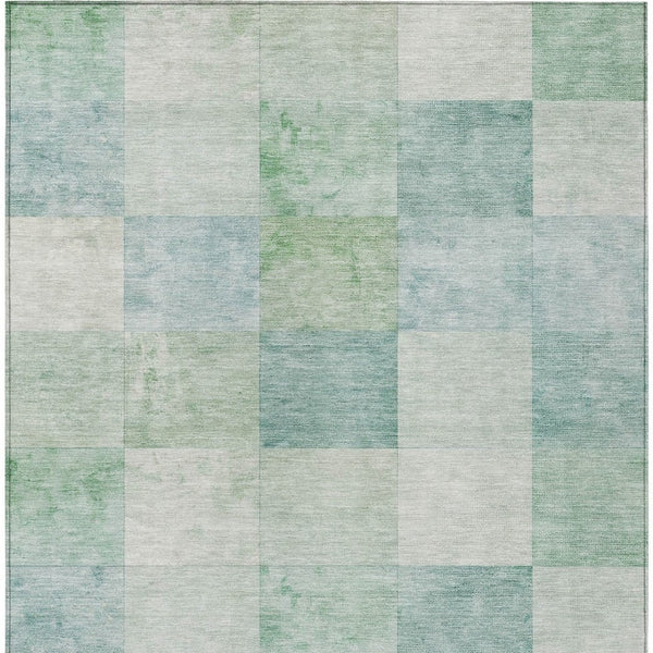 HomeRoots 5' Blue Geometric Indoor Outdoor Area Rug - Stylish, Durable, and Machine Washable for Any Space 5' X 8' 608164