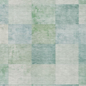 HomeRoots 5' Blue Geometric Indoor Outdoor Area Rug - Stylish, Durable, and Machine Washable for Any Space 5' X 8' 608164