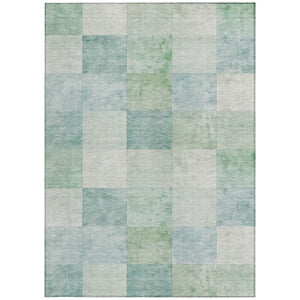 HomeRoots 5' Blue Geometric Indoor Outdoor Area Rug - Stylish, Durable, and Machine Washable for Any Space 8' X 10' 608166