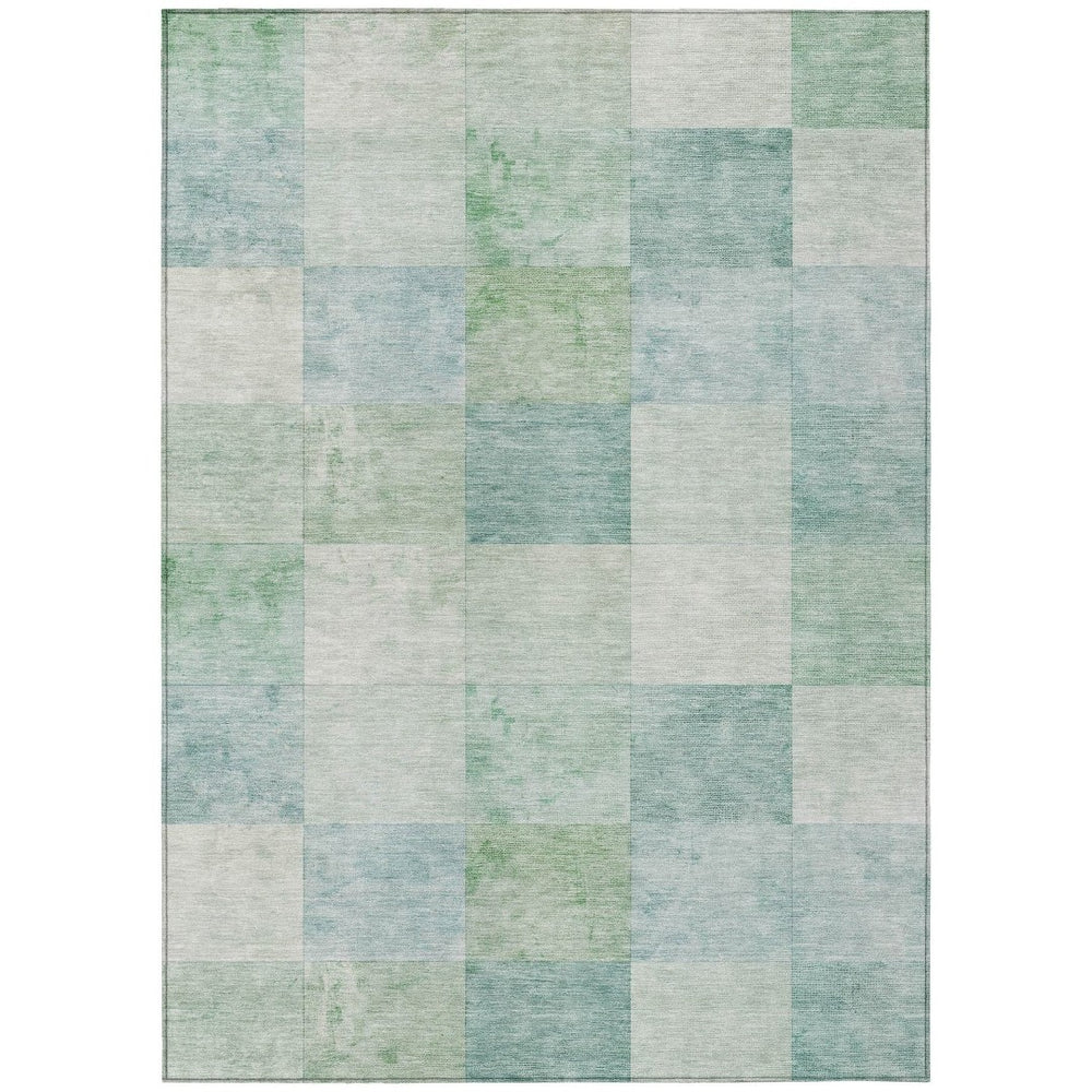 HomeRoots 9' X 12' Blue Geometric Indoor-Outdoor Area Rug - Durable, Stylish, Washable for Homes & Patios 608167