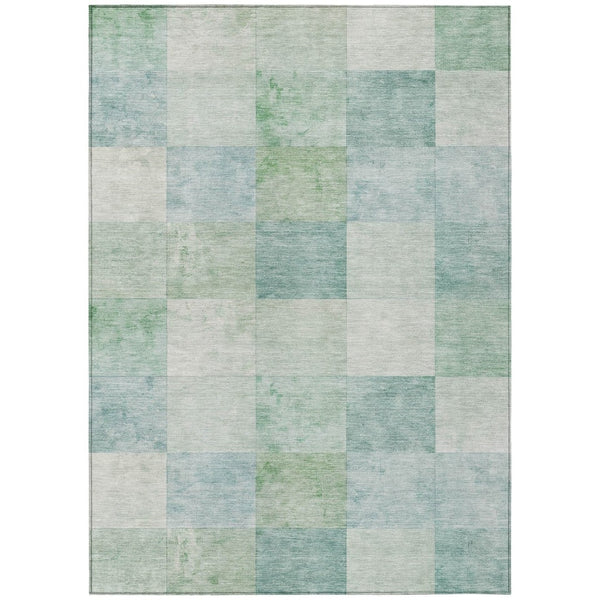 HomeRoots 5' Blue Geometric Indoor Outdoor Area Rug - Stylish, Durable, and Machine Washable for Any Space 10' X 14' 608168