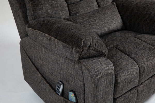 English Elm Old Age Electric Lift Chair - Full Recline, Heat & Massage, Heavy-Duty Foam, Dual Remote Controls W547S00051