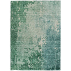 HomeRoots 5' Emerald Abstract Area Rug - Durable, Washable Design Perfect for Indoor and Outdoor Spaces 5' X 8' 608233
