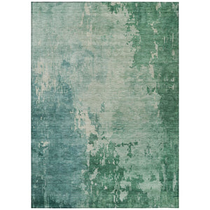 HomeRoots 5' Emerald Abstract Area Rug - Durable, Washable Design Perfect for Indoor and Outdoor Spaces 8' X 10' 608235