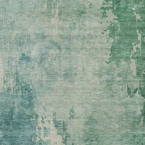 HomeRoots 5' Emerald Abstract Area Rug - Durable, Washable Design Perfect for Indoor and Outdoor Spaces 9' X 12' 608236