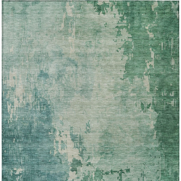 HomeRoots 5' Emerald Abstract Area Rug - Durable, Washable Design Perfect for Indoor and Outdoor Spaces 10' X 14' 608237