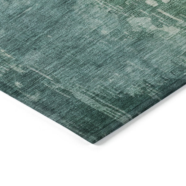HomeRoots 5' Emerald Abstract Area Rug - Durable, Washable Design Perfect for Indoor and Outdoor Spaces 10' X 14' 608237